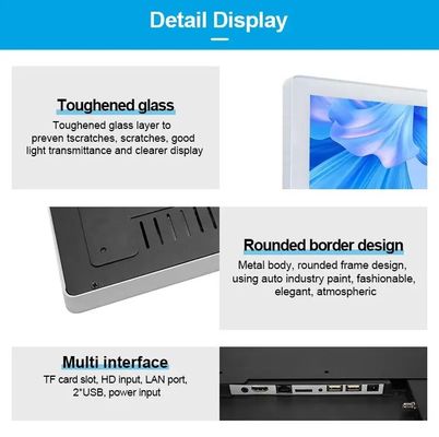 Stop aluminiowy 50W wyświetlacz reklamy w windzie 1920x1080 rozdzielczość