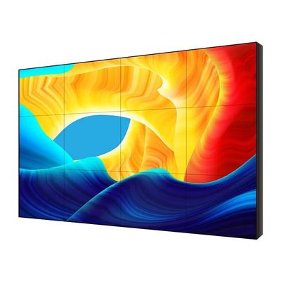 Ściana z bezramowych ekranów LCD o przekątnej 55 cali i szerokości 1,8 mm, z jasnością 500 cd/m² do wewnętrznych ścian wideo