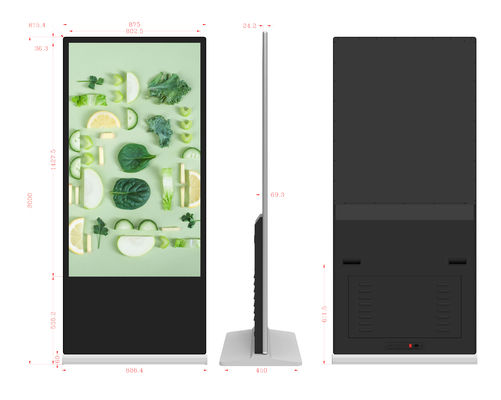 65-calowy ekran dotykowy, wyświetlacz sygnalizacji cyfrowej z wysoką jasnością LCD, podłogowy kiosk reklamowy