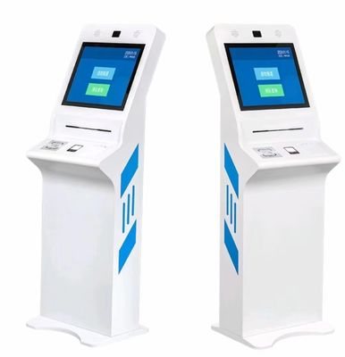 24-calowy interaktywny kiosk z drukarką paragonów i czytnikiem kart identyfikacyjnych do zastosowań samoobsługowych