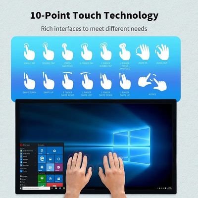 Przemysłowy monitor o pojemnościowym ekranie dotykowym wyświetlacz LED LCD Wysoka jasność 43 cali