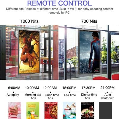 Podwójny ekran 55 cali Wysokiej jasności Reklamowy wyświetlacz LCD Odtwarzacz 1500 nitów