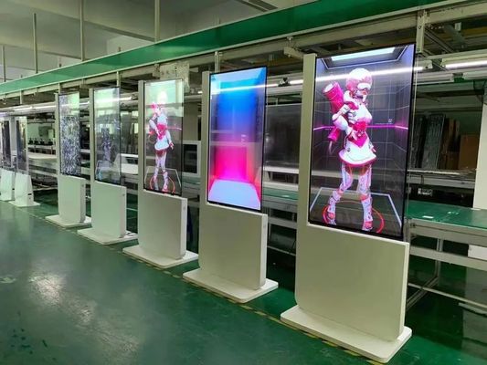 55-calowy przezroczysty wyświetlacz LCD z rozdzielczością 1920 x 1080 i stojakiem podłogowym OLED