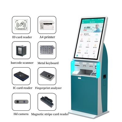 32 cali kiosk z ekranem dotykowym z drukarką A5 i skanerem kodów kreskowych