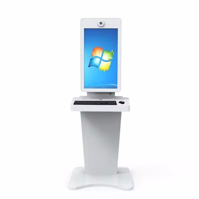 32-calowy cyfrowy kiosk z ekranem dotykowym w metalowej obudowie z systemem Windows 10 oraz zintegrowaną klawiaturą i myszą