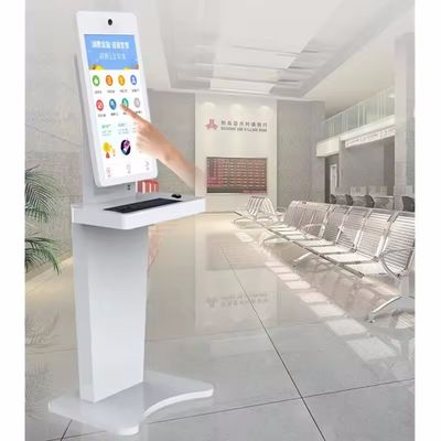 32-calowy cyfrowy kiosk z ekranem dotykowym w metalowej obudowie z systemem Windows 10 oraz zintegrowaną klawiaturą i myszą