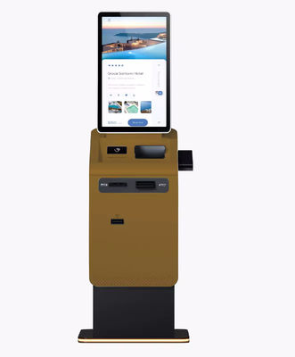Interaktywny kiosk samoobsługowy z rozpoznawaniem twarzy kartami kredytowymi i płatnościami mobilnymi