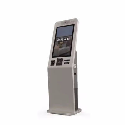Kiosk samoobsługowy z ekranem dotykowym i zintegrowanym systemem wydawania kart identyfikacyjnych, akceptorem gotówki i wielojęzycznym interfejsem