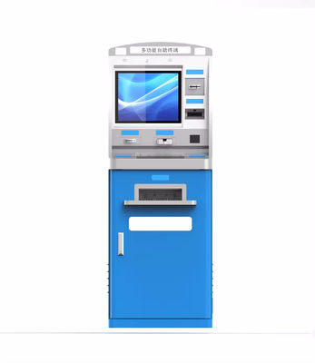 Niestandardowy kiosk samoobsługowy z oświetleniem LED, zintegrowanym systemem wydawania kart zaburzeń i możliwością płatności kartą kredytową