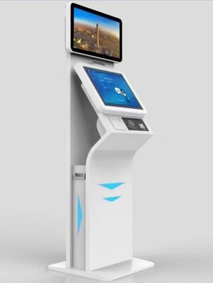 Kiosk samoobsługowy Shareme z ekranem dotykowym, konfigurowalnym oprogramowaniem i skanerem paszportów w rozmiarach 22/27/32 cali