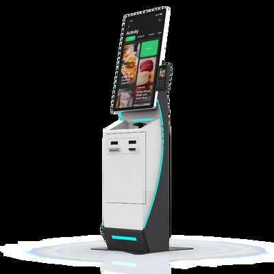 Kiosk z czytnikiem paszportów i systemem operacyjnym Windows 10 wyposażony w dostosowane światła LED dla lepszego zarządzania odwiedzającymi