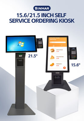 21,5-calowy kiosk samoobsługowy z obsługą wielu języków i metalową obudową ze szkła hartowanego