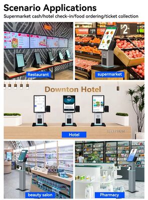 21,5-calowy kiosk samoobsługowy z ekranem dotykowym, płatnością NFC i konfigurowalnym systemem operacyjnym dla restauracji i handlu detalicznego