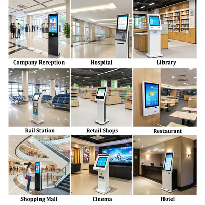 Kiosk samodzielnego zamawiania z 24 cali pojemnościowego ekranu dotykowego z rozdzielczością 1920X1080 i konstrukcją ścienną do zamawiania żywności w pomieszczeniach