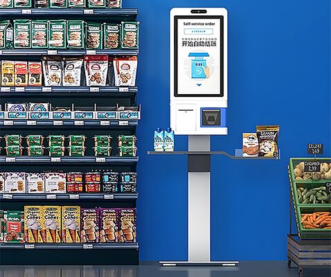 System POS Kiosk All-in-one z ekranem dotykowym pojemnościowym, drukarką termiczną 80 mm i czytnikiem kart NFC do samodzielnego rozliczania