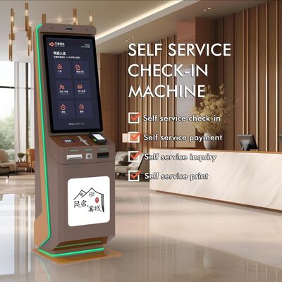 Hotelowy Kiosk Samoobsługowy z Płatnością Kodem QR i Ekranem Dotykowym do Samodzielnej Obsługi na Stojaku Podłogowym