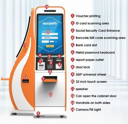 21.5/32 Inch Touch Monitor Self Checkin Kiosk z systemem operacyjnym Android/Windows oraz WiFi/Ethernet/Bluetooth/3G/4G