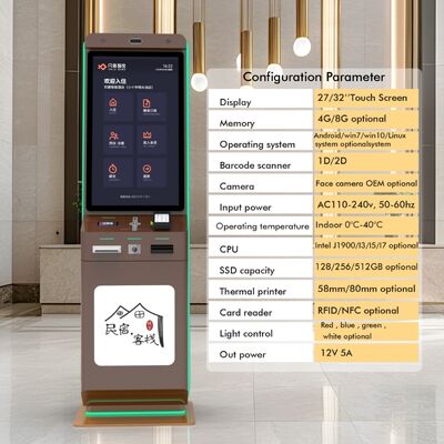 Hotelowy Kiosk Samoobsługowy z Płatnością Kodem QR i Ekranem Dotykowym do Samodzielnej Obsługi na Stojaku Podłogowym