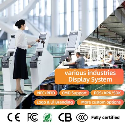 Kiosk samodzielnego sprawdzania z 10-punktowym capacitive touch, wyświetlaczem LCD o rozdzielczości 1920X1080 i CMS w chmurze do interaktywnej samoobsługi