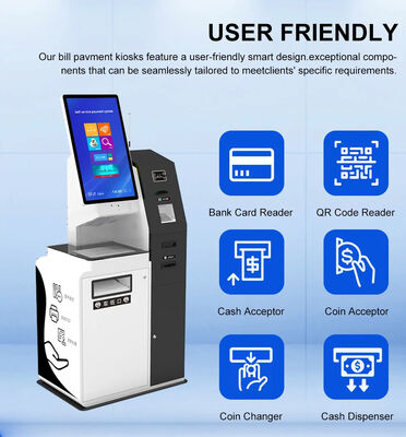 Self Service Kiosk with Capacitive Touch 10 Point Screen Custom Color and Floor Standing Wall Mounting Counter Top Installation
