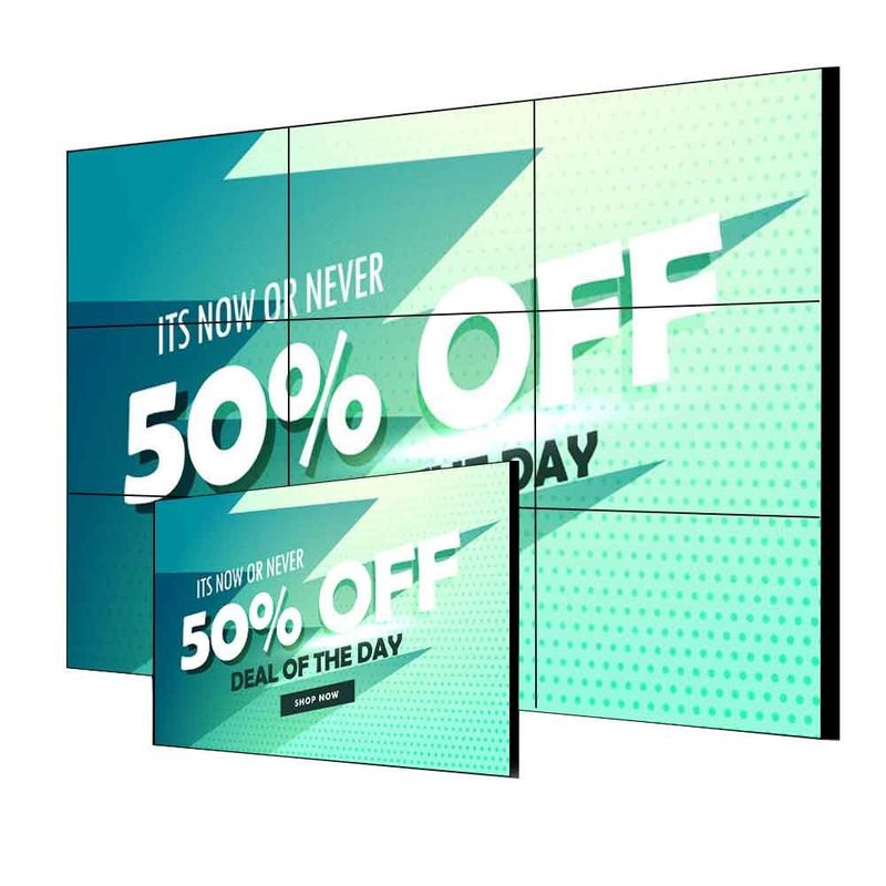 Ultra Narrow Edge UHD LCD Splicing Screen 55 Inch 3,5 mm Wewnętrzny wyświetlacz wideo