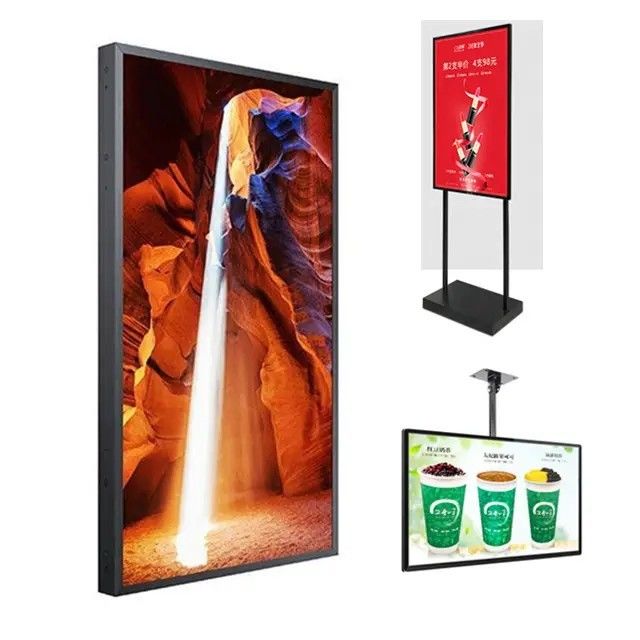 55 cali 16:9 Wysokiej jasności wyświetlacz reklamowy odtwarzacz wideo Ekran LCD z 2000cd/m2 Jasność do okna sklepu