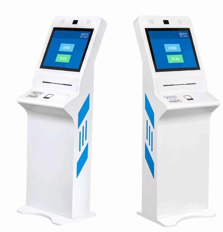 24-calowy interaktywny kiosk z drukarką paragonów i czytnikiem kart identyfikacyjnych do zastosowań samoobsługowych