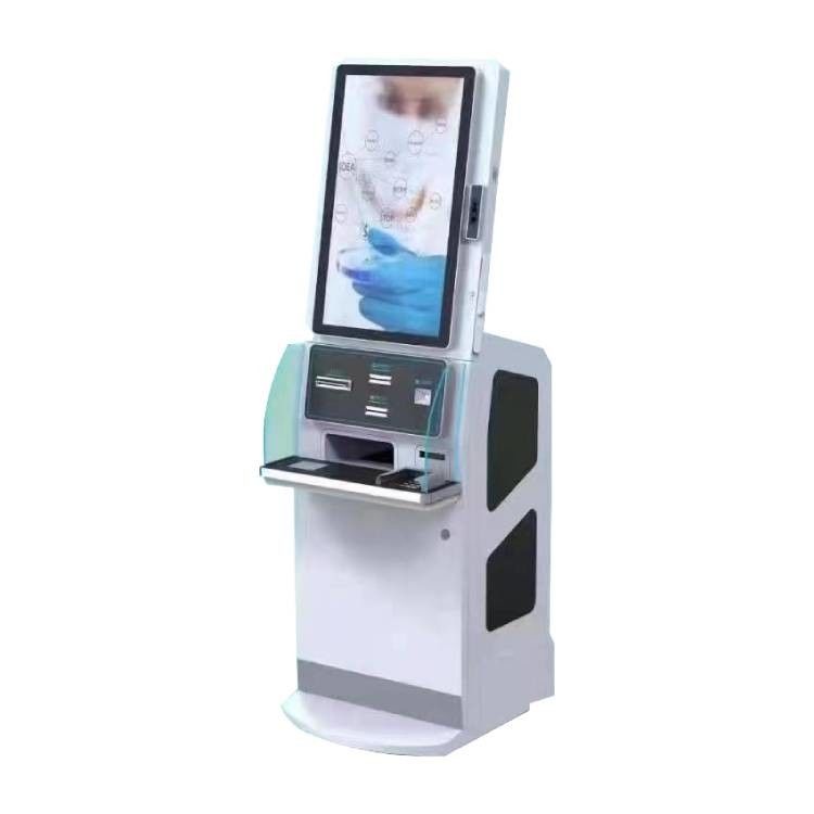 32-calowy kiosk samoobsługowy z ekranem dotykowym, mocą 67W i konfigurowalnymi funkcjami do rejestracji w szpitalu