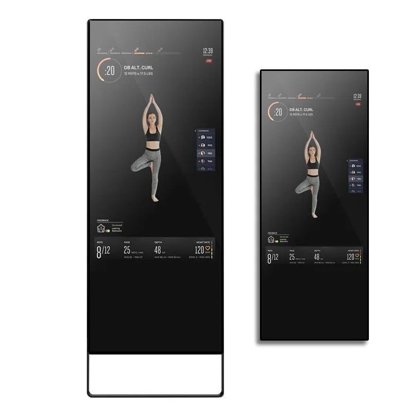 43-calowe inteligentne lustro fitness z Androidem 7.1 RK3288 i niestandardowym wyświetlaczem reklamowym LCD z regulacją jasności