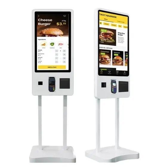 32-calowy cyfrowy kiosk z ekranem dotykowym, systemem Windows 10 i metalową obudową do interaktywnej samoobsługi