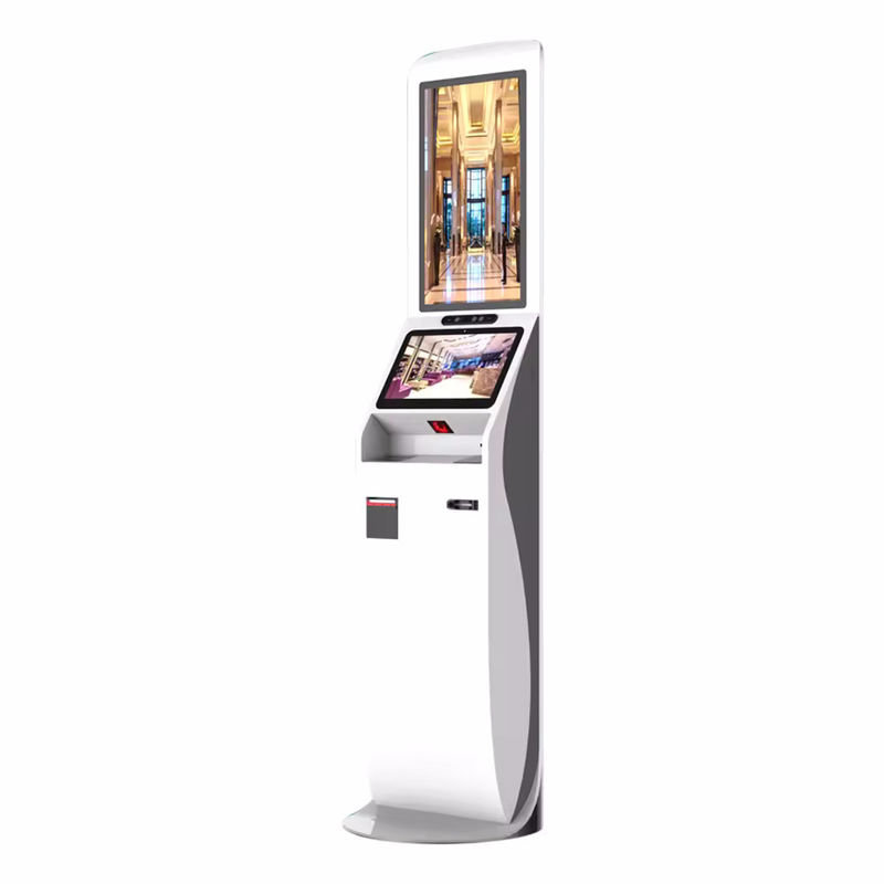 Samoobsługowy kiosk z systemem Windows 10 z zmotoryzowanym podajnikiem kart i łącznością Bluetooth