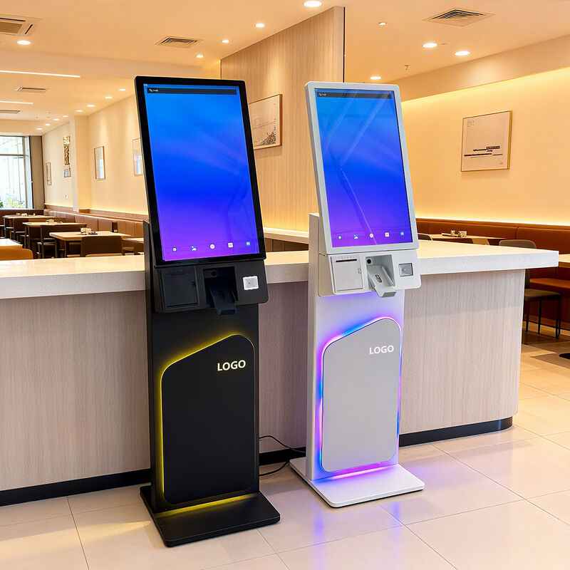 27/32 Inch Floor Standing Touch Screen Self Service Kiosk with 1920X1080 Resolution for Self Ordering and Interactive Use